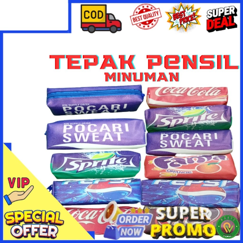 

Bisa Cod Kotak Tempat Pensil Bolpen Serbaguna Anti Air Motif Minuman / Kotak Pensil Anak estetik Anti Air / Pouch Serbaguna Anti Air