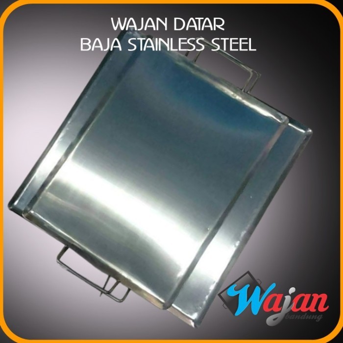 Wajan Datar Sosis Bakar Kebab dan Burger Stainless stell 30x30cm - Stainless Steel stok terbatass