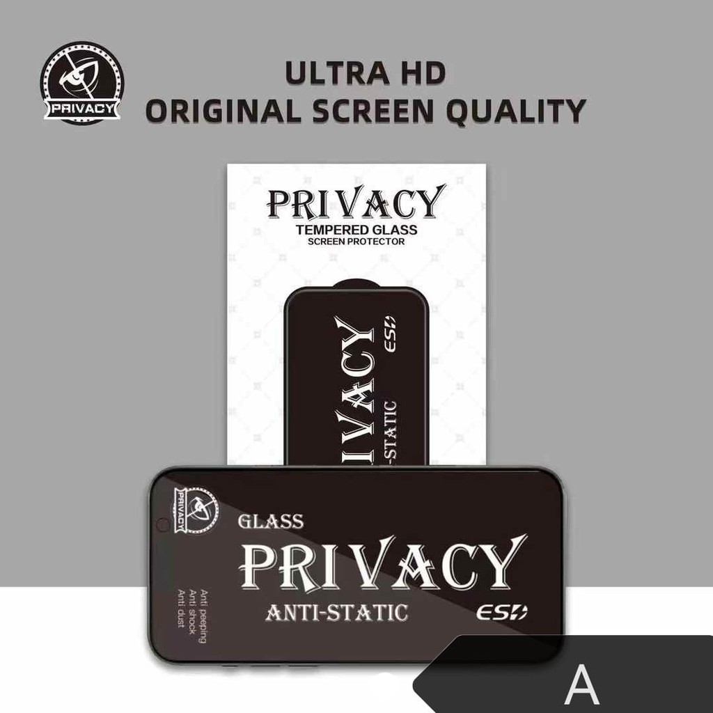 TEMPERED GLASS KACA SPY FULL ANTI STATIC XIAOMI SEMUA TIPE TG ESD SPY/PRIVACY