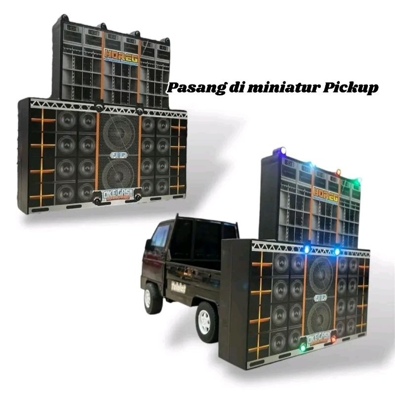 Mainan Truk Sound Horeg - Mainan Mobil Pickup Dan Sound Horeg - Miniatur Sound Horeg