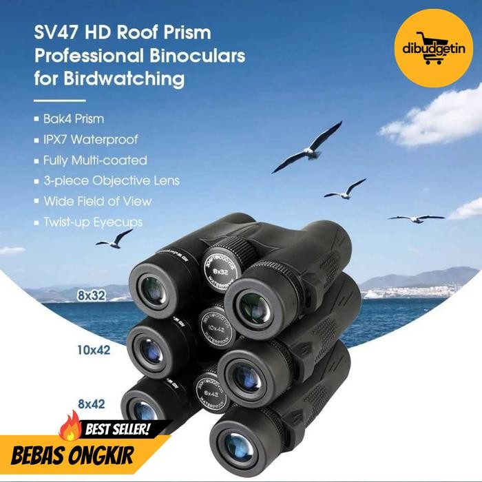 SVBONY Teropong Binocular HD BAK4 FMC Lens Birding Stargazing IPX7 - SV47