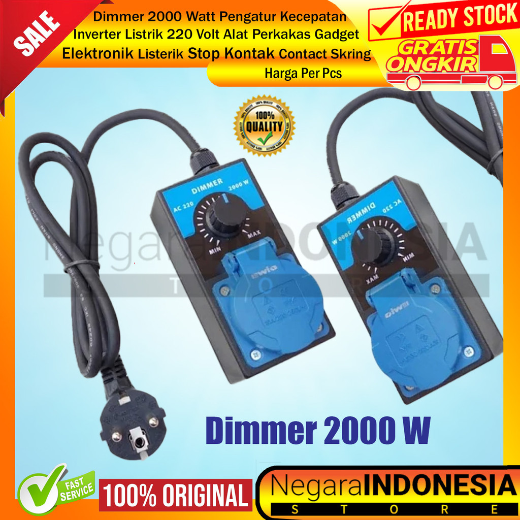 Dimmer 2000 Watt Pengatur Kecepatan Inverter Daya Listrik 220 Volt Voltase Alat Perkakas Elektronik 