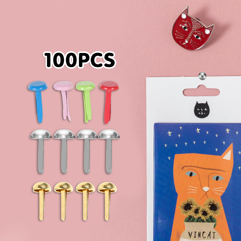 

100Pcs Paper Fastener Split Pins Scrapbook Embellishments Paku Belah