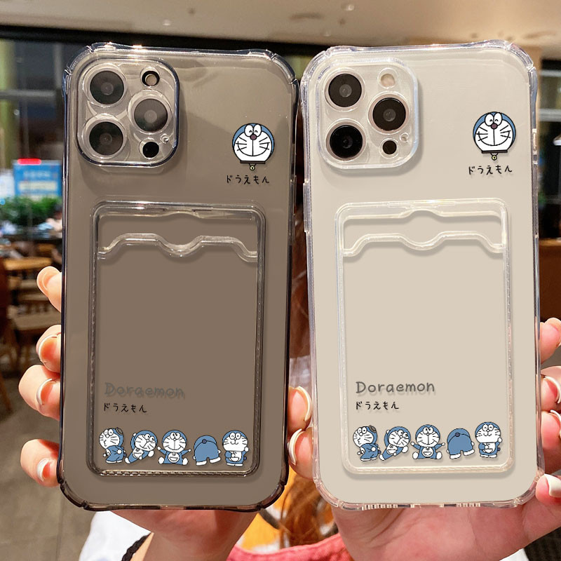 Blue Cat - Centric Phone Case for Everyone Anti-Dust Clear Shockproof Card Holder Cover for Realme 5