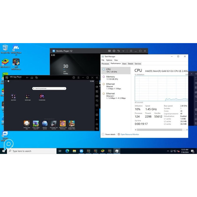 RDP WINDOWS  AMD EPYC RAM 9GB,16GB,64GB ,198GB SUPPORT EMULATOR BERGARANSI