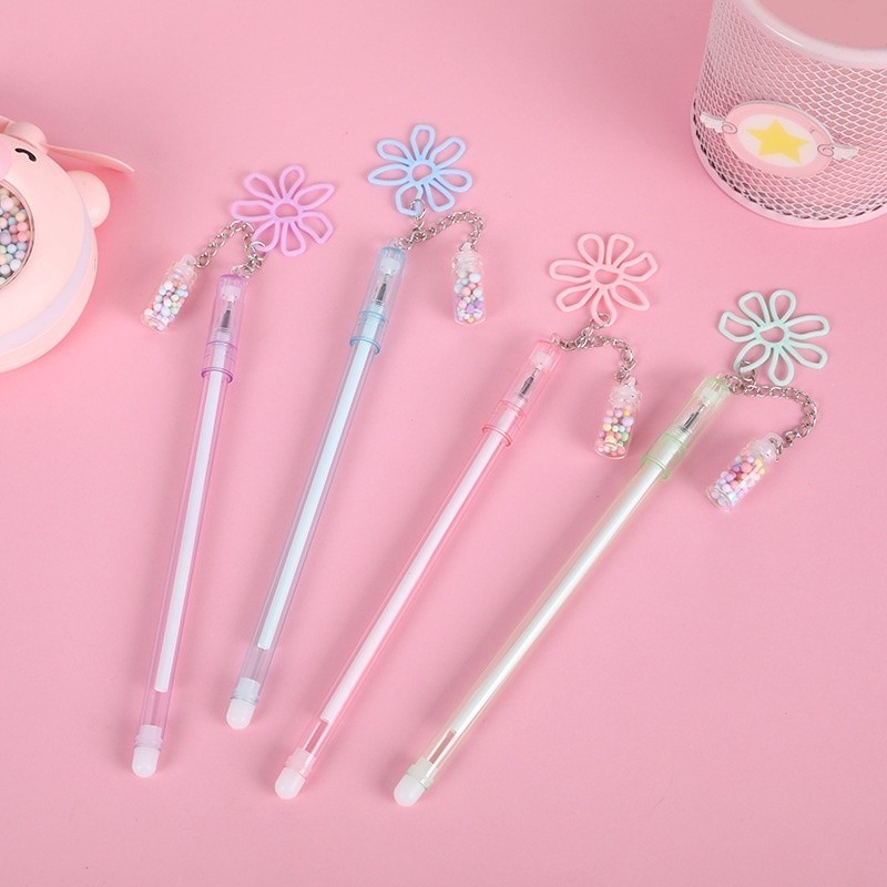 

LPL Pulpen Lucu Aesthetic Pena Gantungan Botol Bunga Fancy Pen Pena Gel Bolpen Unik warna pastel cute Bola Salju Warna Warni Alat Tulis Kantor