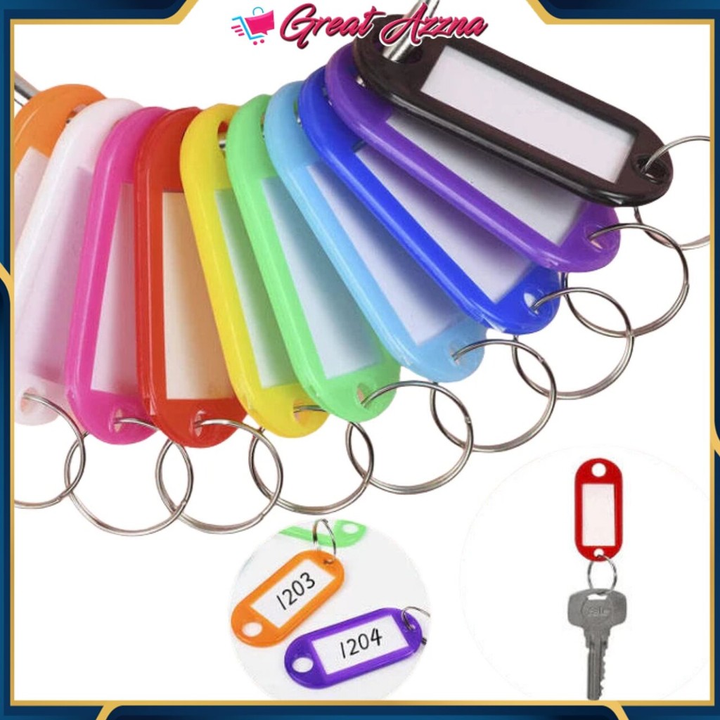 

1Pcs Gantungan Kunci Name Tag Label Warna Warni Keychan Ganci Name Karyawan Plastik Ring