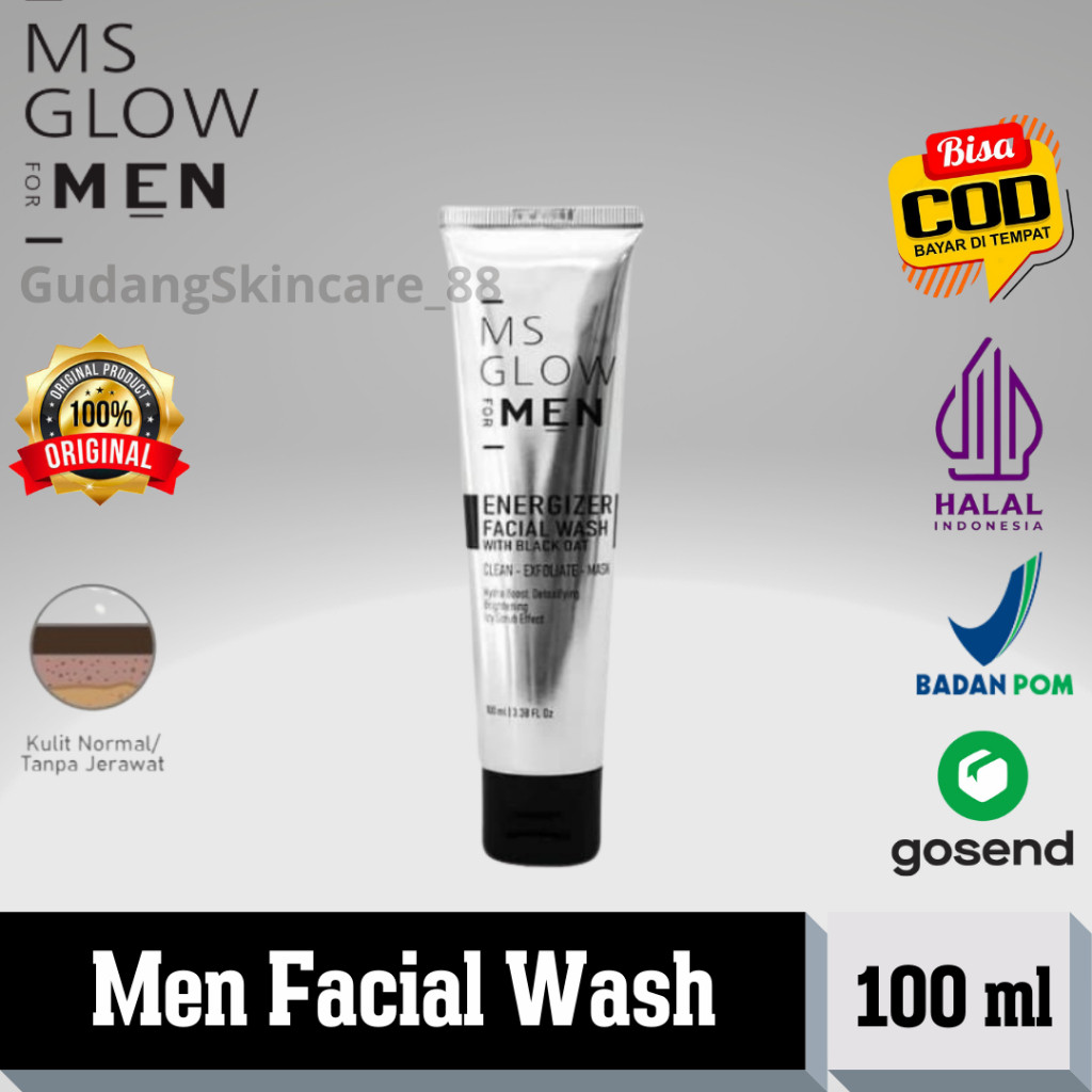 MS Glow For Men Facial Wash Sabun Cuci Muka Ms Glow Men Perawatan pria Original