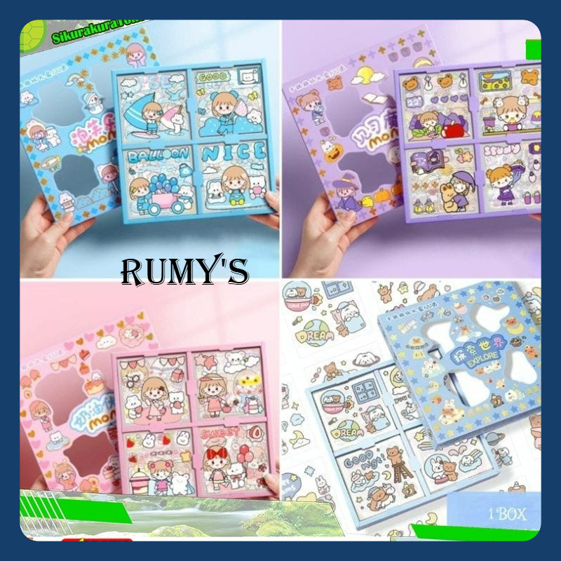 

(RUMY'S) 1 BOX Stiker Karakter Anti Air Waterproof Sticker Momo Explore bisa digunakan pada Tumbler Gelas Pouch Botol Mug