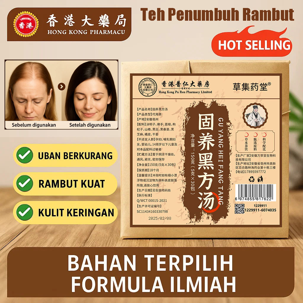 

⭐Beli 1 gratis 2⭐Hair Revive Tea Teh/Black Fang Tang/Solusi Rambut Beruban Alami / Hair Loss Tea/Paket Perawatan Rambut Hitam / Formula Herbal Anti Uban / Nutrisi Rambut Sehat