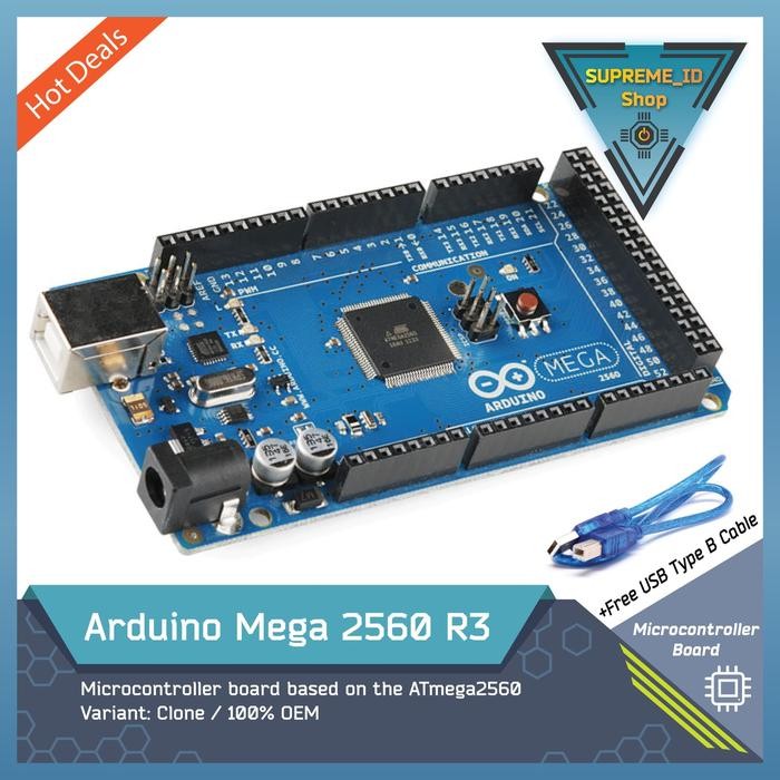 Microcontroller Processor Arduino Mega AVR ATmega 2560 OEM / Clone R3 V3 Rev.3 Dev Board