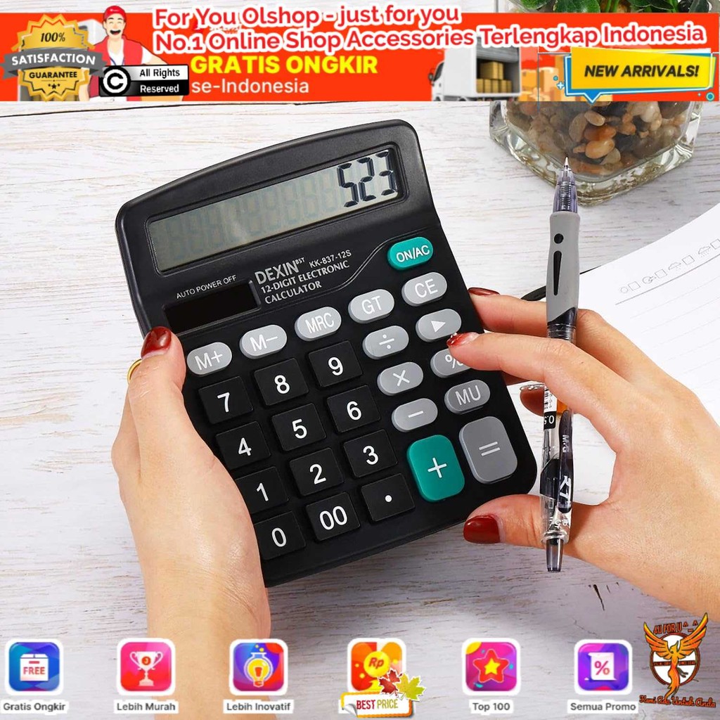 

FORU DEXIN Kalkulator Elektronik Solar Calculator 12 Digit KK83712S