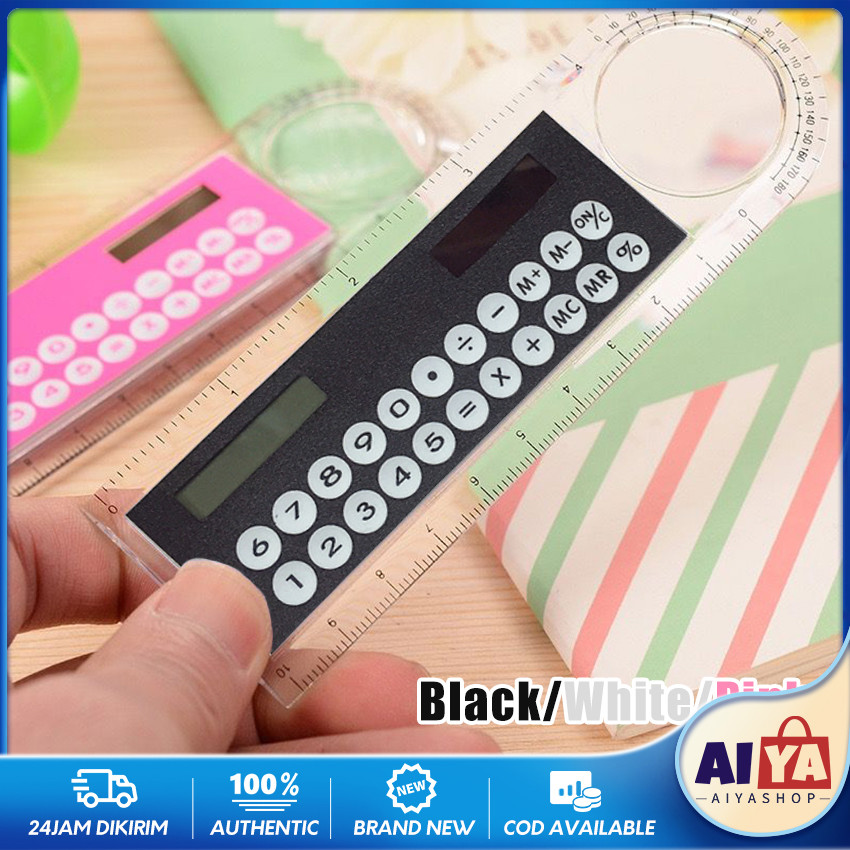 

Kalkulator Penggaris 3IN1 Mini Portable Multifungsi / Kalkulator 8 Digit Penggaris 10cm / Perlengkapan Sekolah Anak Praktis / Ruler Set Calculator Import