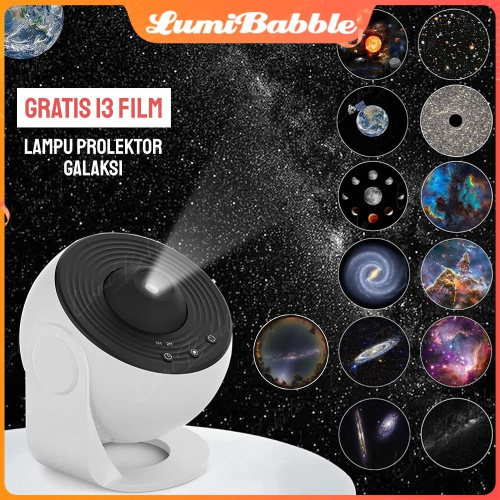 Lampu Tidur Proyektor Galaxy Lampu Kamar Tidur Aesthetic 360° Lampu Proyektor Langit Lampu Proyektor