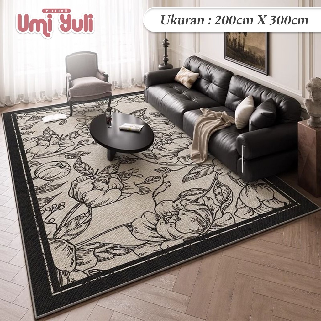 [Umi Yuli] - Karpet Polyester Jumbo 200x300CM Permadani Premium Anti Slip Motif Turky Ruang Tamu