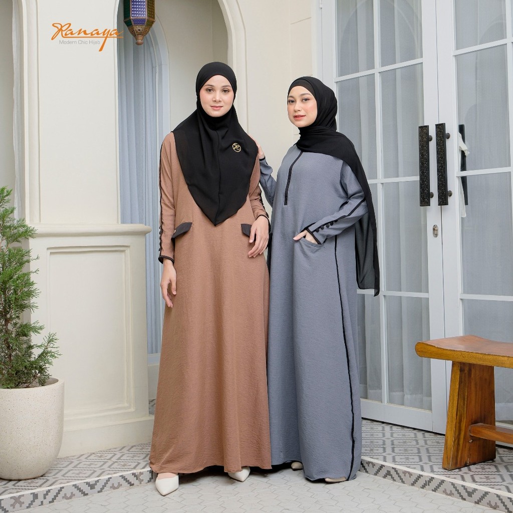 RANAYA - Abaya Huwaida Syar'i Premium | Gamis Umroh Haji Bahan Katun Romario | Gamis Abaya Turkey | 