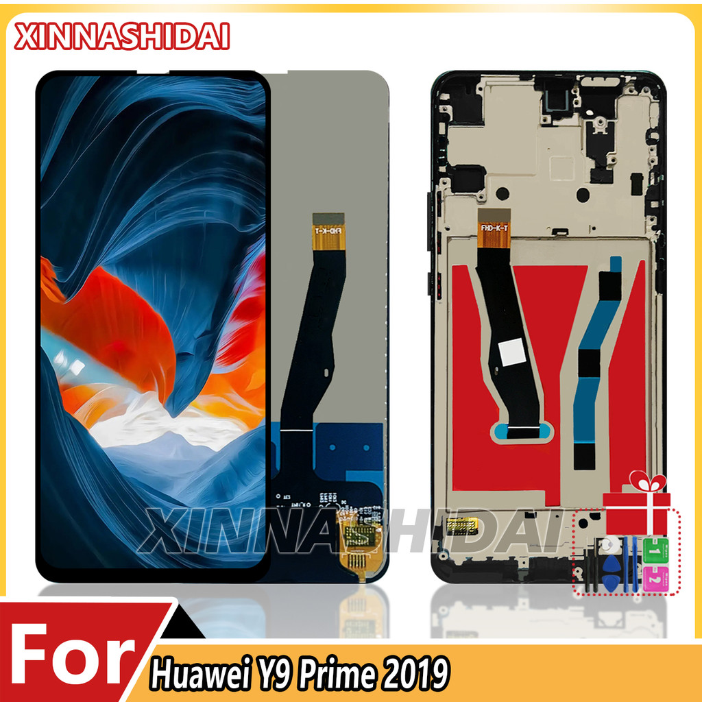 For HUAWEI Y9 Prime 2019  STK-L21 STK-L22 STK-LX3 LCD Display Touch Screen Frame Assembly Replament 