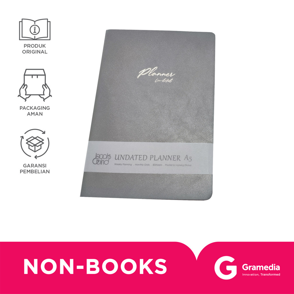 

Books & Bind Nb Softcover Undated Planner A5 Grey