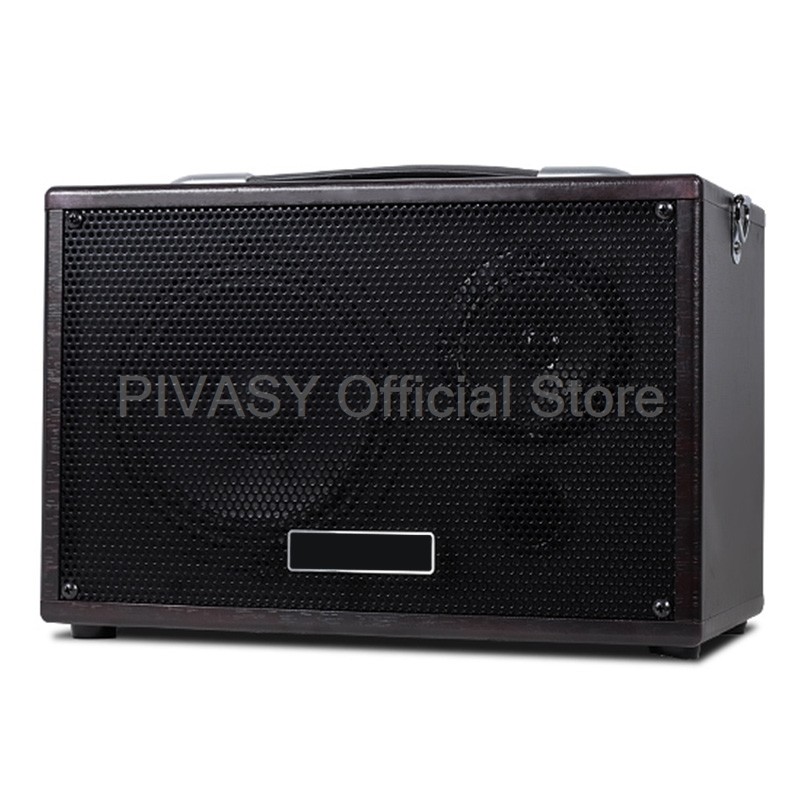 50W 6.5 Inch Wooden Bluetooth Speaker Portable Guitar Ballad Sound Box Outdoor Multifunctional Playi