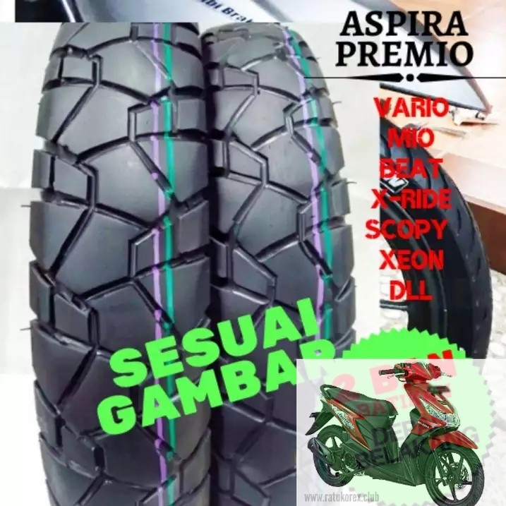 ASLI ban metik BEAT KARBU semi trail depan & belakang (batikan/suntikan) non tubeless