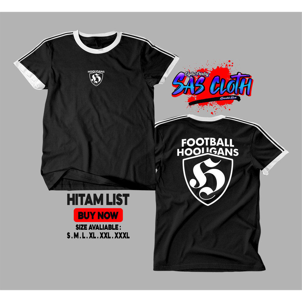 tshirt Kaos BAJU FOOTBALL HOLIGANS CASUAL FOOTBALL WEAR FOOTBALL HOLIGANS