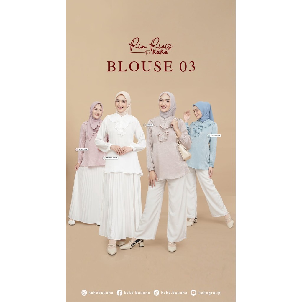 KEKE - Atasan Blouse Simple Wanita Bd Dl Ricis Blouse 03 Kekinian Original By Keke
