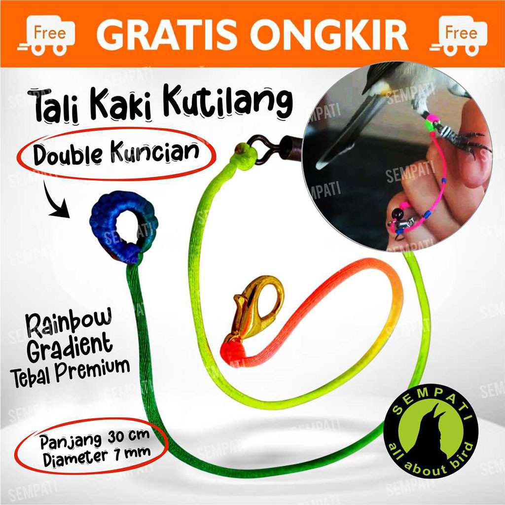 SEMPATI Tali Burung Kutilang Tali Pelangi Kaki Burung Cucak Kutilang Anklet Angklet Tali Pengikat Ik