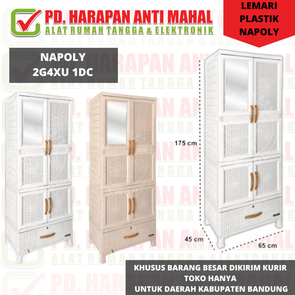 NAPOLY 2G4XU 1DC (LEMARI PLASTIK)/Rak Lemari Cabinet Rotan Plastik Napolly CABRO 2G4XU 1DC/Lemari Pl