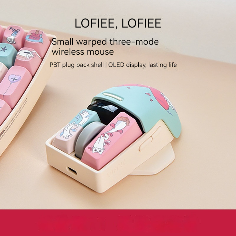 

Lofree Rofil Mouse Wireless three mode Bluetooth charging cute girl laptop ipad office DIY personality back shell comfortable