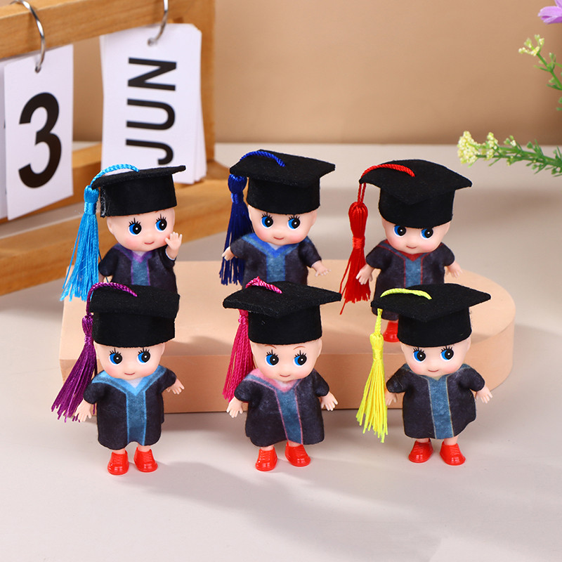Cute Mini Ba-elor's Uniform Doll Ba-elor Hat Tassel Decor Dollhouse Doll Ornaments Graduation Gifts 
