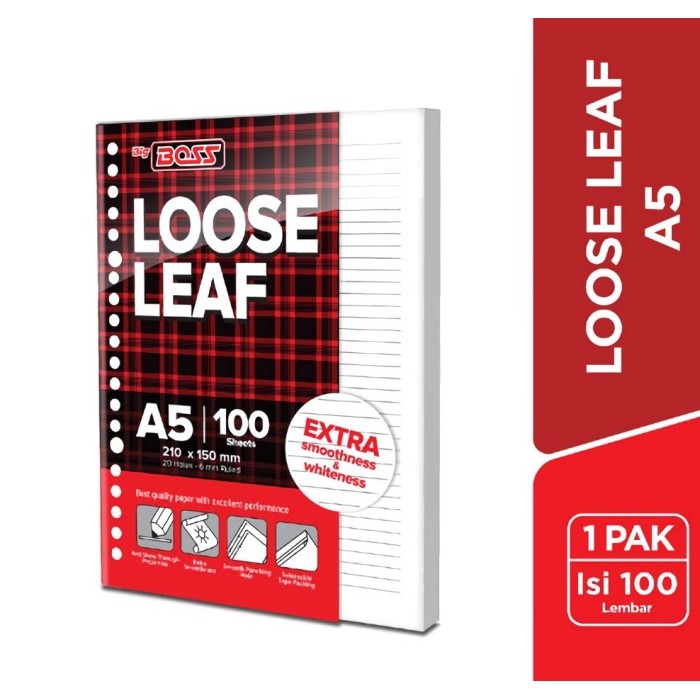 

BIG BOSS ISI BINDER A5 100LEMBAR BERGARIS / LOOSE LEAF A5