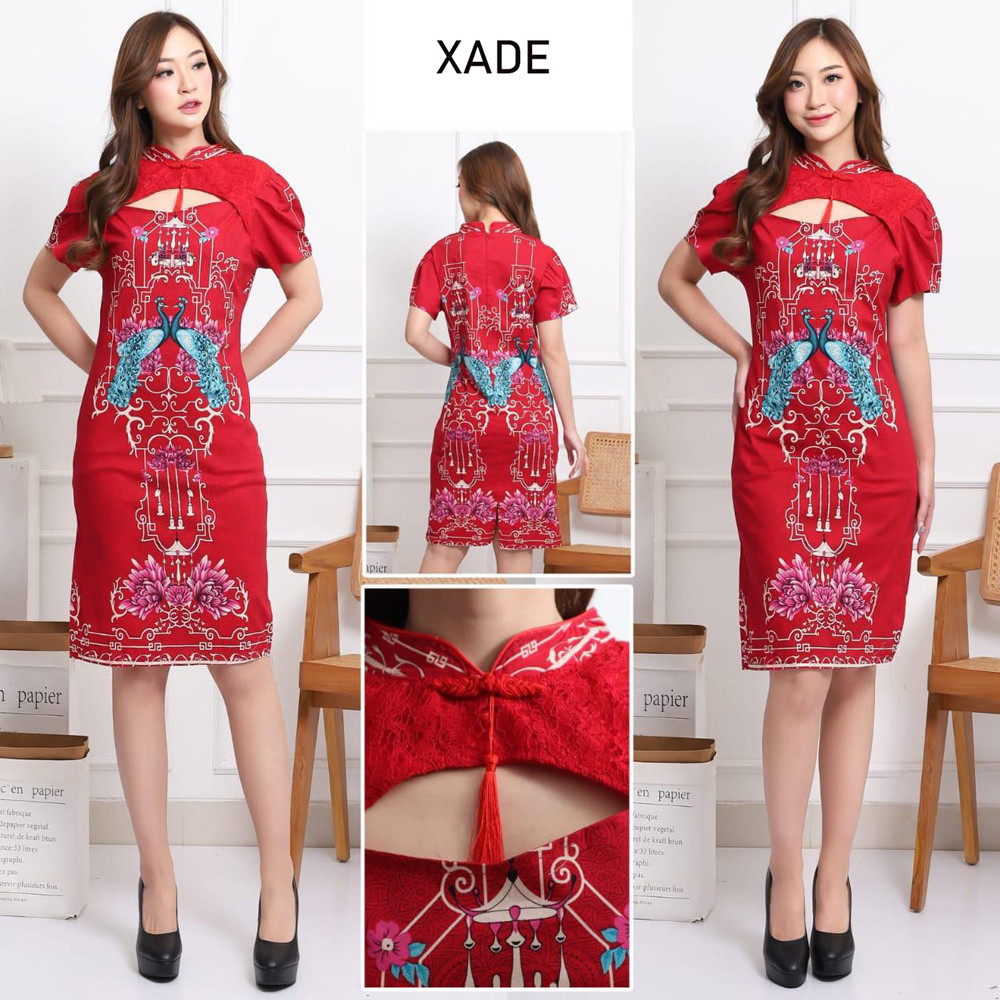 GIRLY Xade Dress Wanita Batik Couple Modern Dress Batik Modern Gaun Pesta Dress Batik Wanita Natal