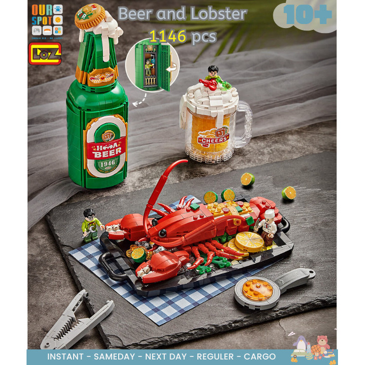 LOZ 1946 Beer & Lobster 1146 pcs - LOZ food series - LOZ ideas  Mini brick - Puzzle Block Bricks - D