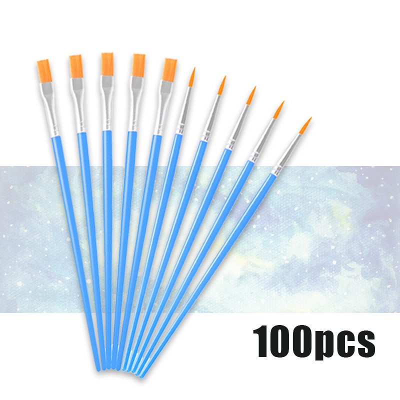 

100pcs 16.5cm Kuas Cat Minyak Kuas Lukis Kuas Lukis Lengkap Artist Paint Brush