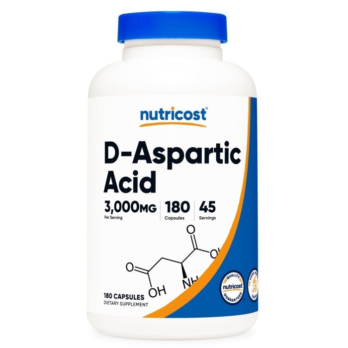 Nutricost D-Aspartic Acid 3000mg (DAA) 180 Capsules Jual