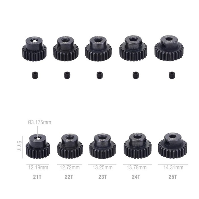 Pinion RC baja 3.17mm 48DP 13t 14t 15t 17t 19t 21t 23t merk suspass - 25t