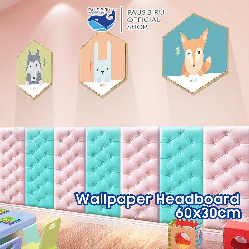Paus Biru - Headboard Wallpaper 3D Foam Empuk Kedap Suara dan Tahan Air P16