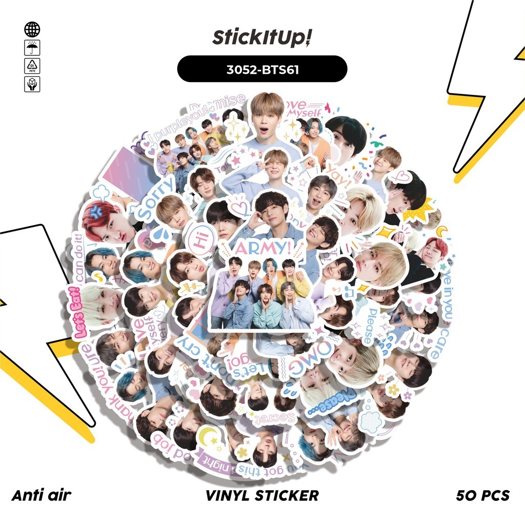 

COD✨ 50 Pcs Stiker BTS BANGTAN BOYS ARMY LOVE 01 Lucu Anti Air Untuk Dekorasi Notebook Sepeda Skateboard Handphone DIY