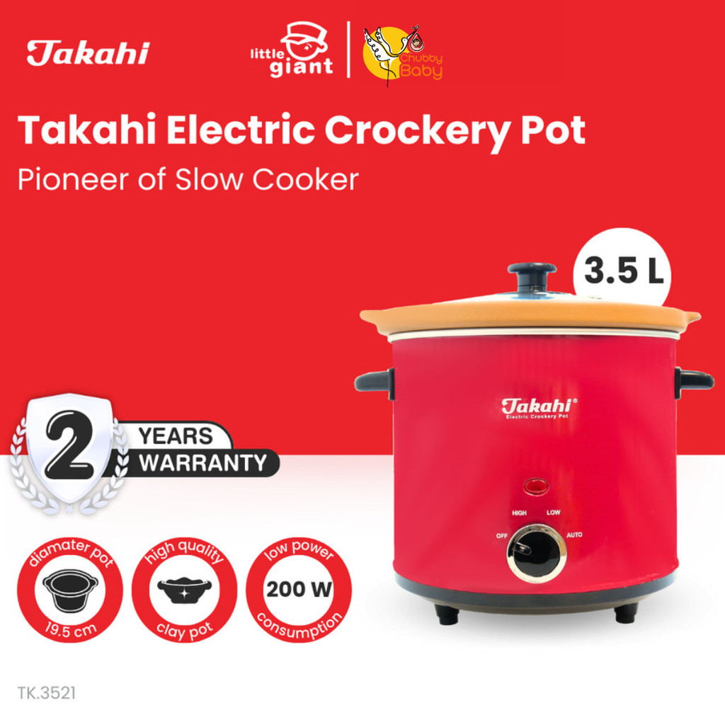 Takahi Electric Crockery Pot 3,5 Liter | Slow Cooker