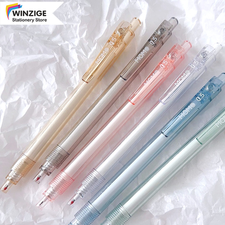 

Winzige 6pcs Pulpen Mekanik 0.5mm Retractable Gel Pens Pen Mekanik Tinta Hitam Lucu Aesthetic Stationery Alat Tulis Sekolah Kantor