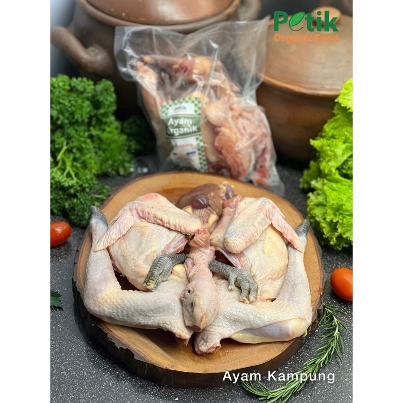 

AYAM KAMPUNG ORGANIK POTONG 8 BERAT -+800gr - PETIK ORGANIK