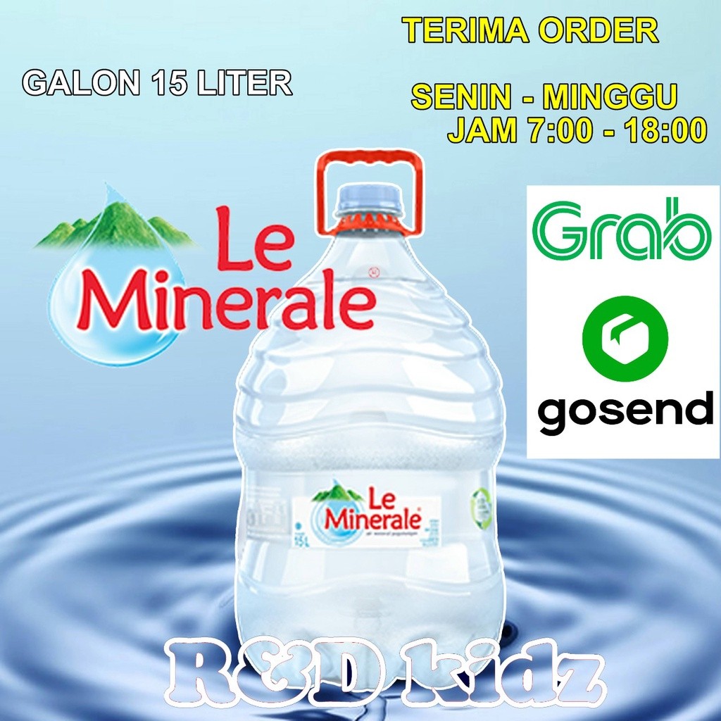 

[ VIA GRAB-SAMDAY] AIR MINUM LE MINERALE GALON ISI 15 LITER