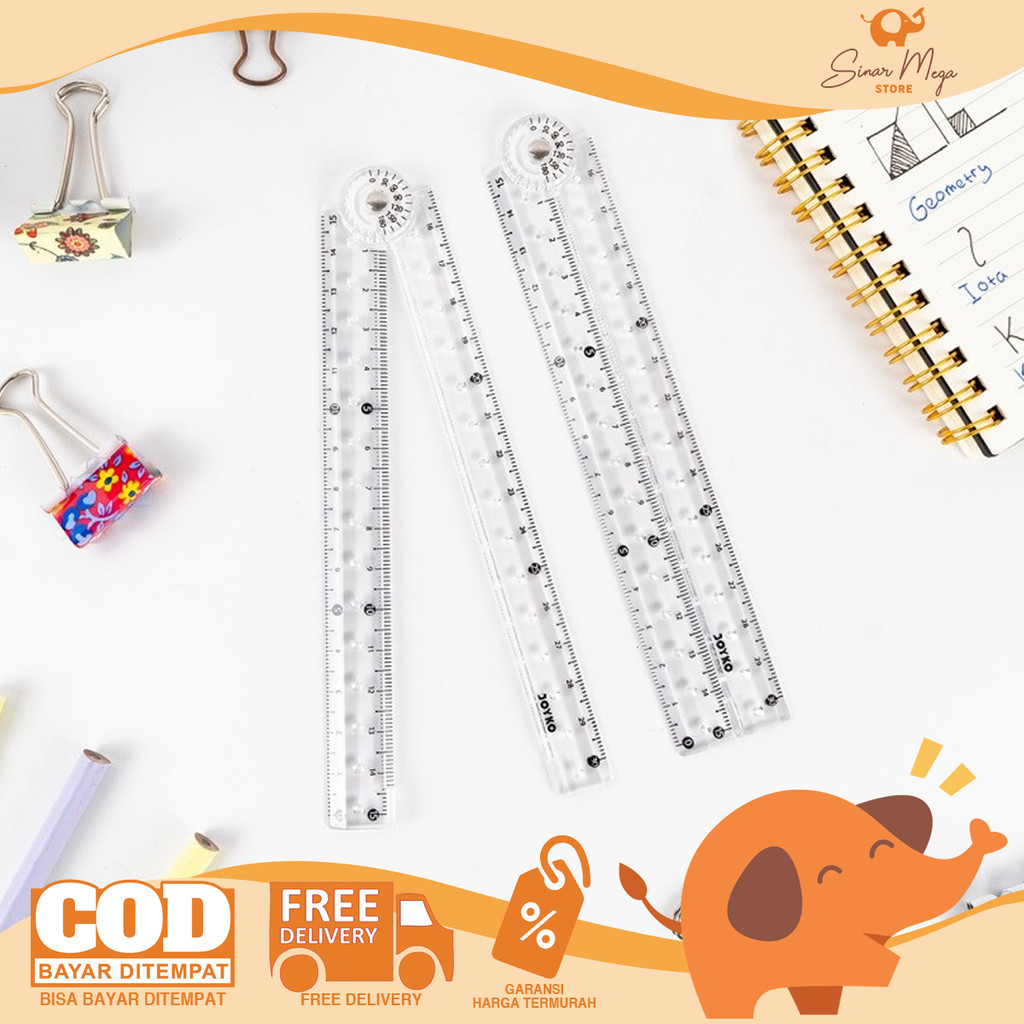 

Joyko Foldable Ruler Geometry RL-FL5 / Jangka Penggaris Lipat Transparan 30cm Murah Berkualitas