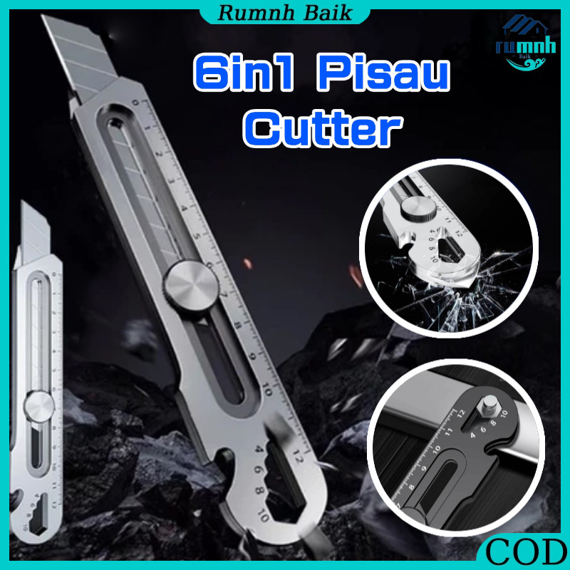 

6in1 Pisau Cutter Multifungsi Pisau Baja Besar 10pc Pisau Set Cutter Pisau Pemotong Kertas