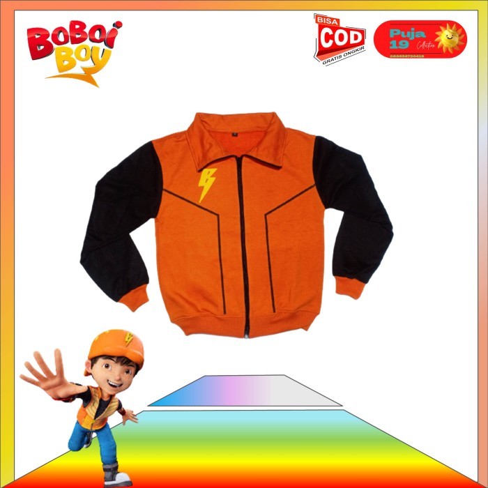 baju Anak Boboiboy Galaxy Orange Aksesoris lengkap 2 pedang - Jaket, S