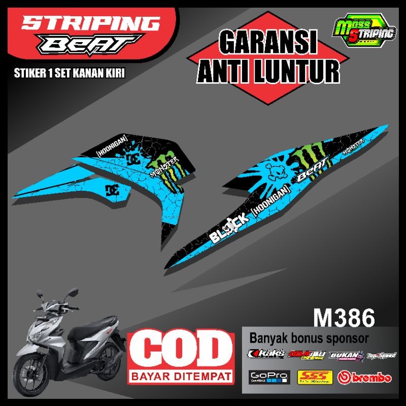 Striping Beat New 2020 2021 2022 - Stiker Sticker Setiker Setriping Striping Variasi Motor Beat Delu