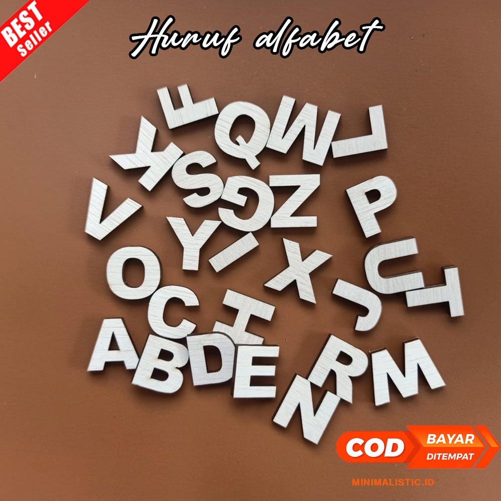 Paling Murah!! Huruf Kayu Alfabet Kayu Wooden Letters Abc Ukuran 5cm 7cm 10cm Wooden Letter by Woode