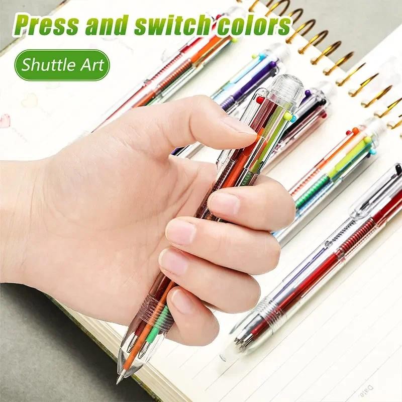 

6Pcs Ball Point Pen Marker Korea Creative Stationery Pen 6 Color In 1 Ballpoint Pen Color School Supplies For Kid