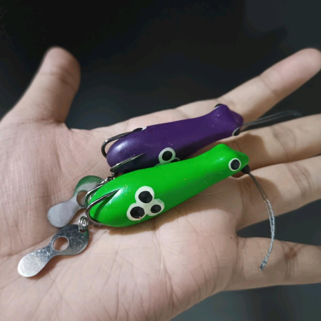 PAKET 2 PCS SOFT FROG BERISIK KILLER 6CM -+7,5GR LONG CASTING UMPAN GABUS HARUAN ANTI MOCEL DHSC5520