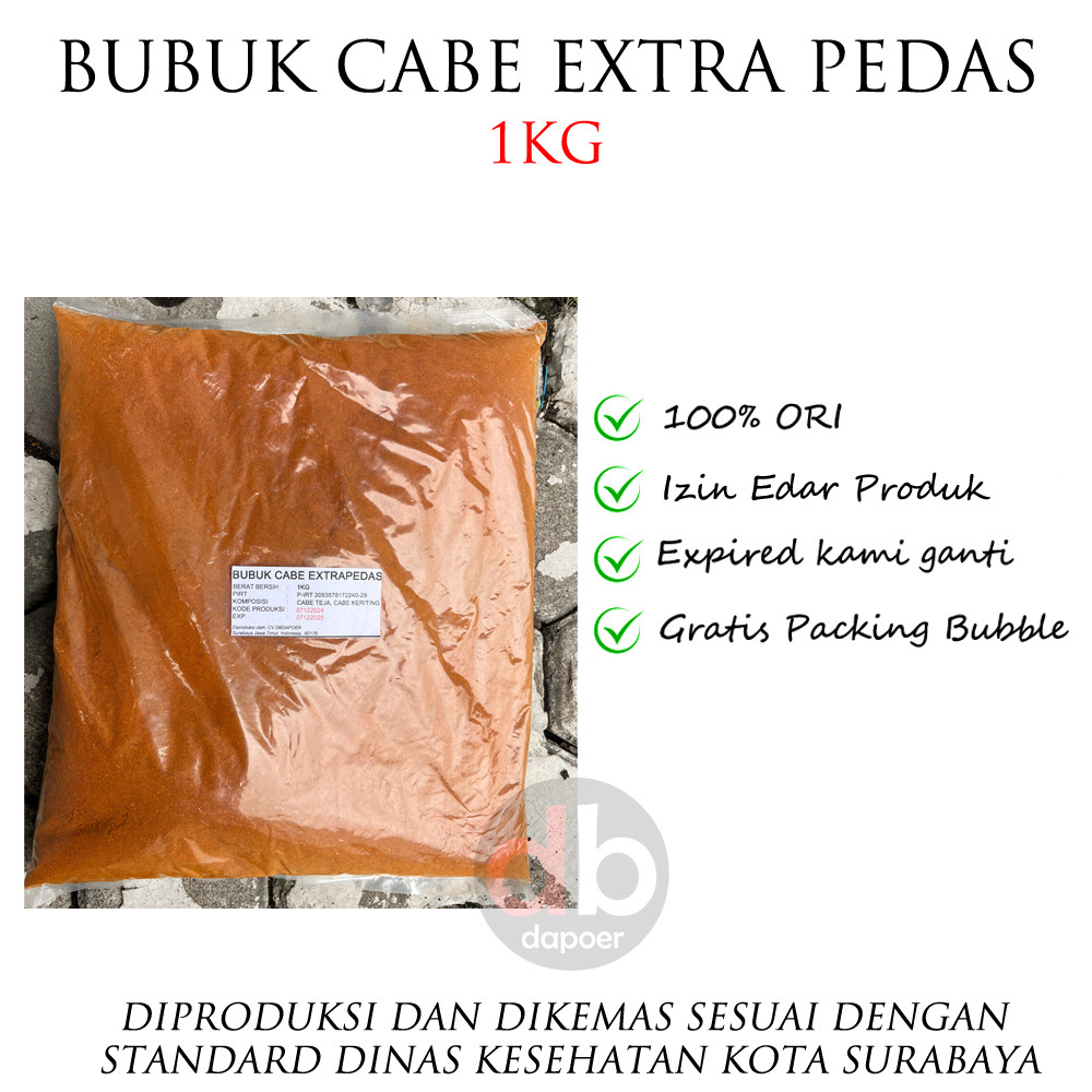

Chili Powder Extra Pedas 1kg | Cabe Bubuk Extra Pedas